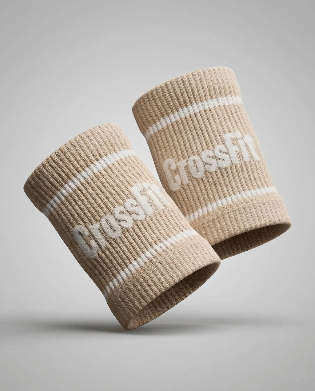 Serre-Poignets AYRON Bone — éponge haute absorption, logo tissé blanc