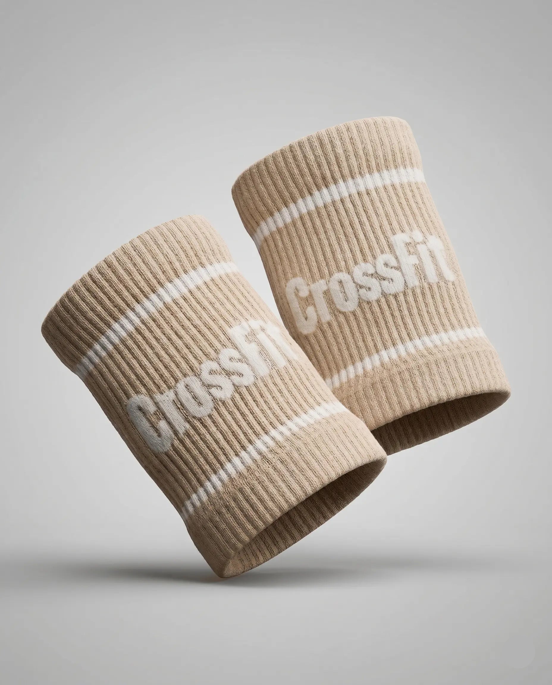 Serre-Poignets AYRON Bone — éponge haute absorption, logo tissé blanc