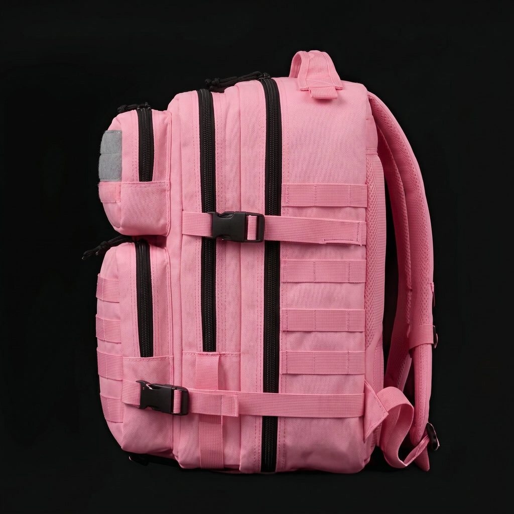 AYRON Sac Athlète 25L Rose — vue de face avec système MOLLE