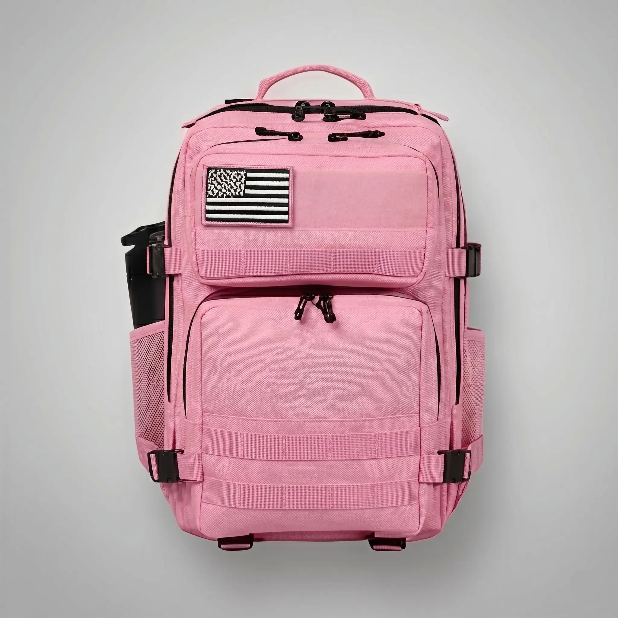 AYRON Sac Athlète 25L Rose — vue de côté, sangles et zips renforcés