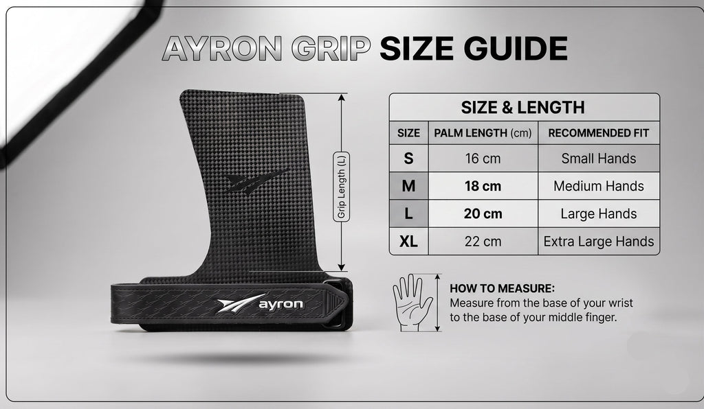 AYRON Elite Carbon Grips — guide des tailles S à XL